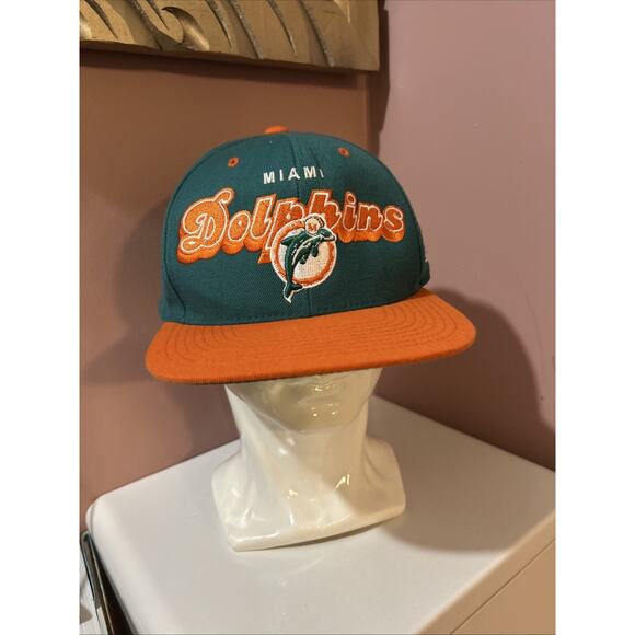Mitchell & Ness Miami Dolphins Wool Snapback Hat OS NFL Vintage Collection - Picture 1 of 8